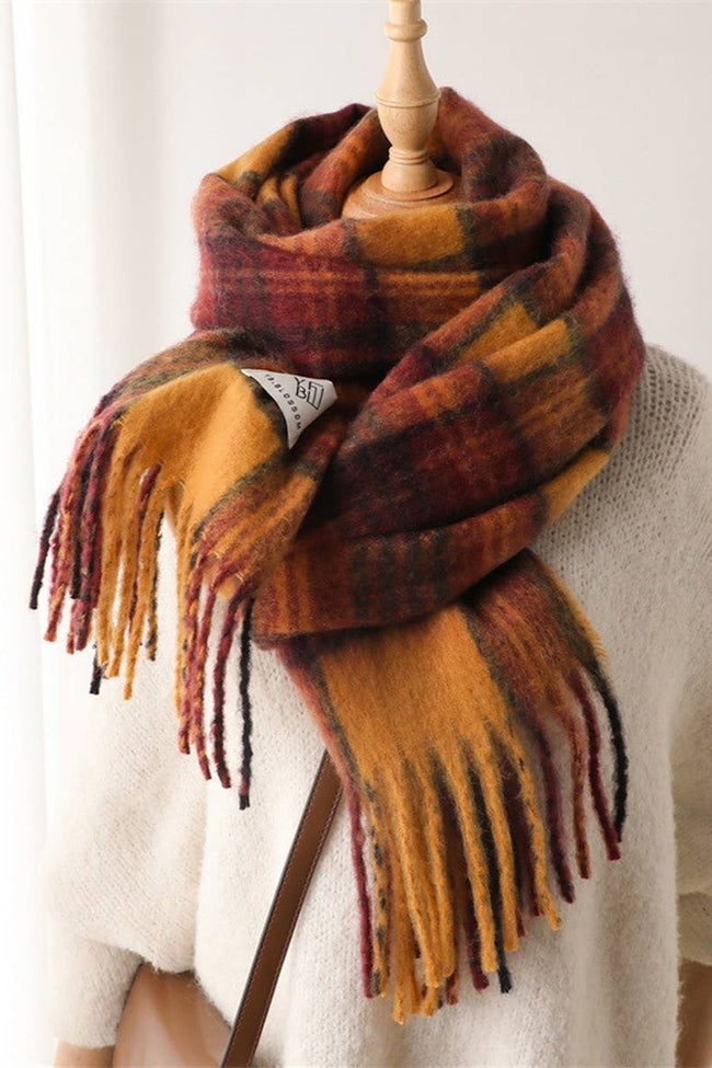 Chunky Retro Plaid Scarf