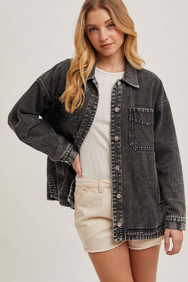 Black Denim Shacket