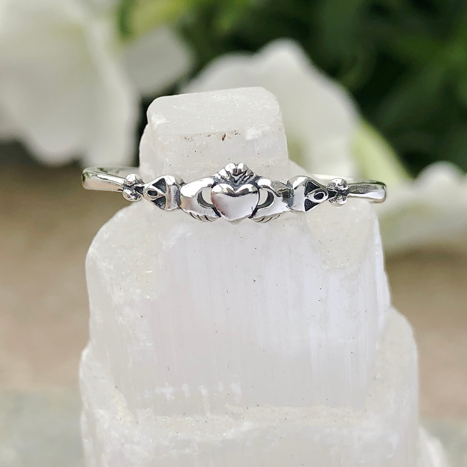 Tiny Claddagh Ring in Sterling Silver