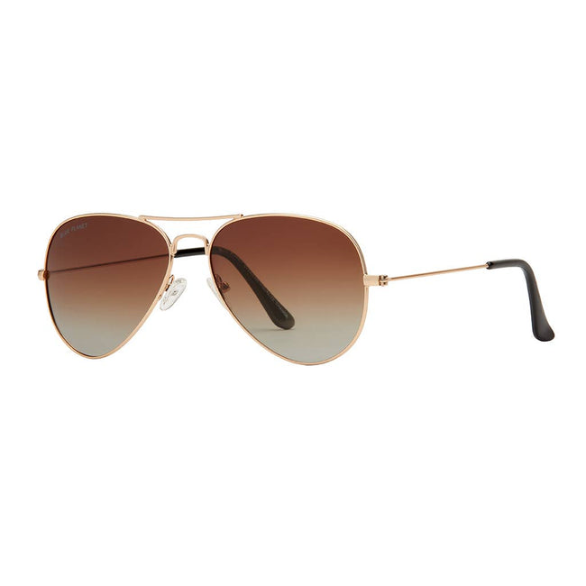 Wright II Sunglasses- Gold w/ Gradient Brown Polarized Lens