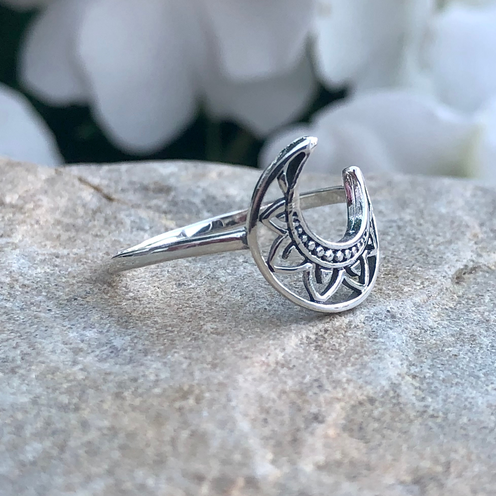 Sterling Silver Crescent Moon Ring