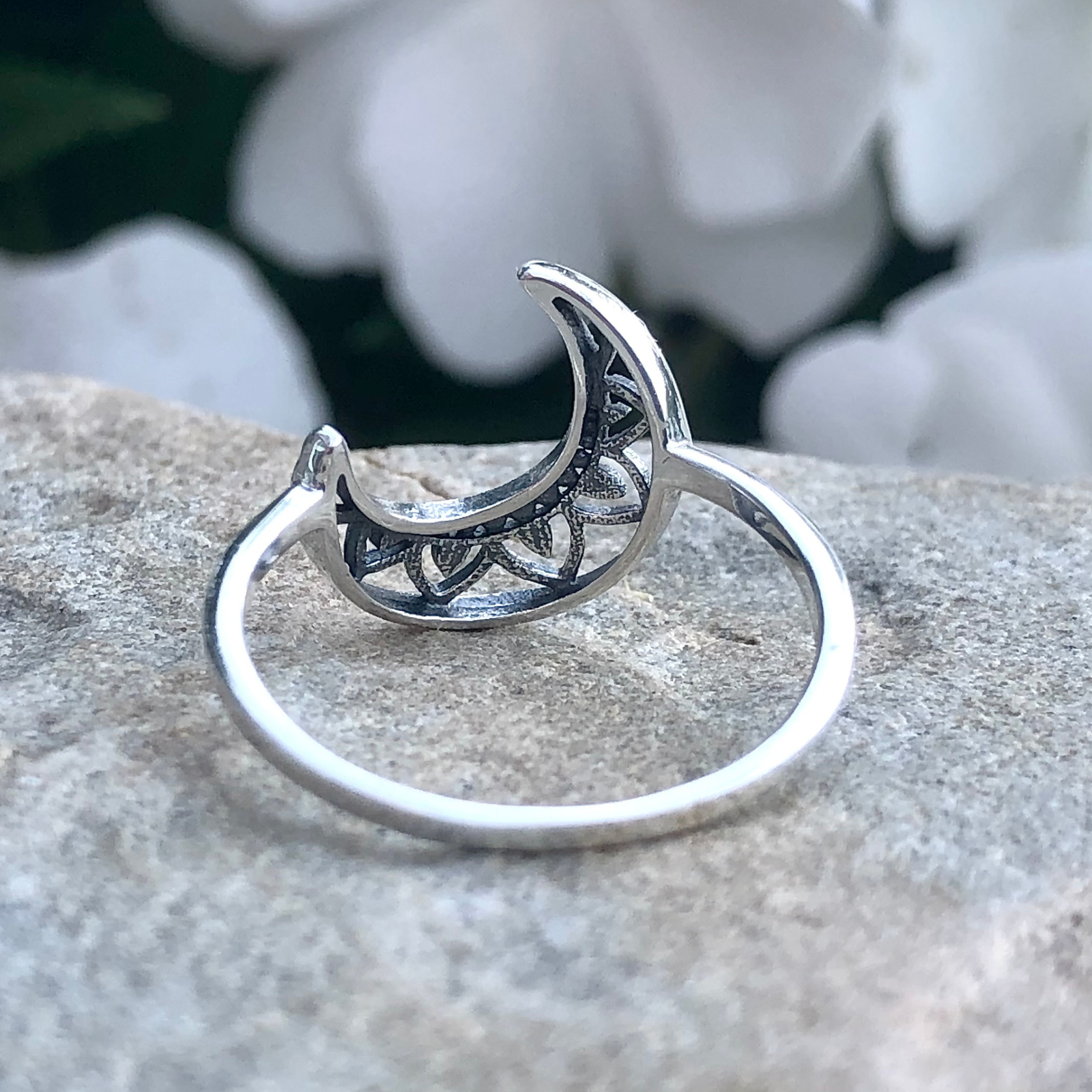 Sterling Silver Crescent Moon Ring