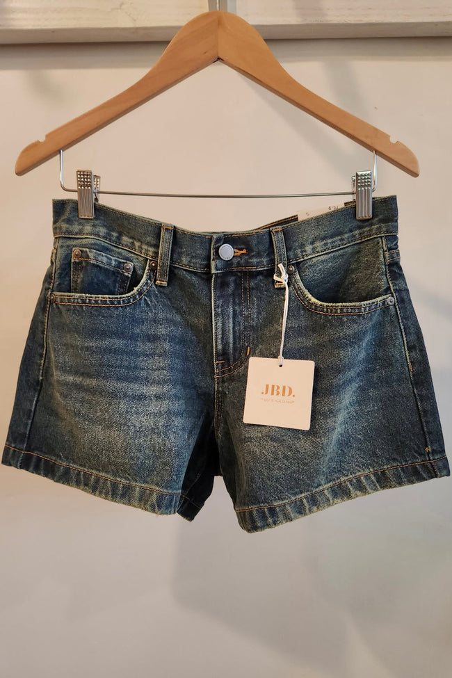 Final Sale - Mid Rise Relaxed Denim Shorts