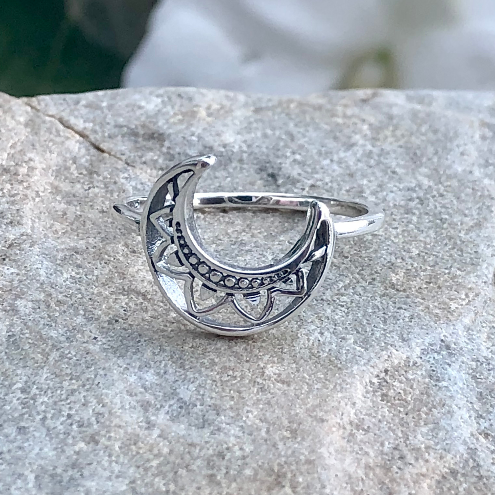 Sterling Silver Crescent Moon Ring