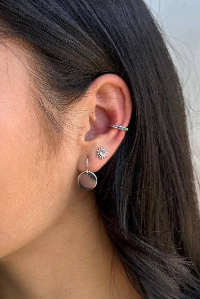 Disc Earrings in Sterling Silver