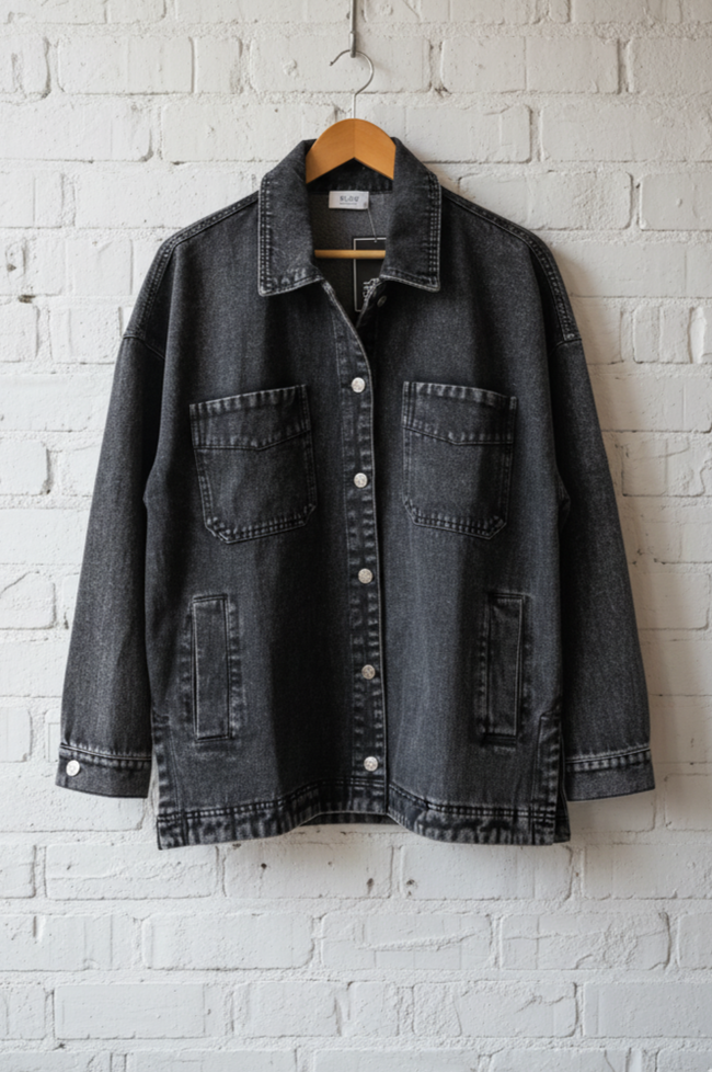 Black Denim Shacket