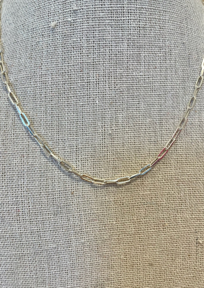 Sterling Silver Paperclip Chain Necklace