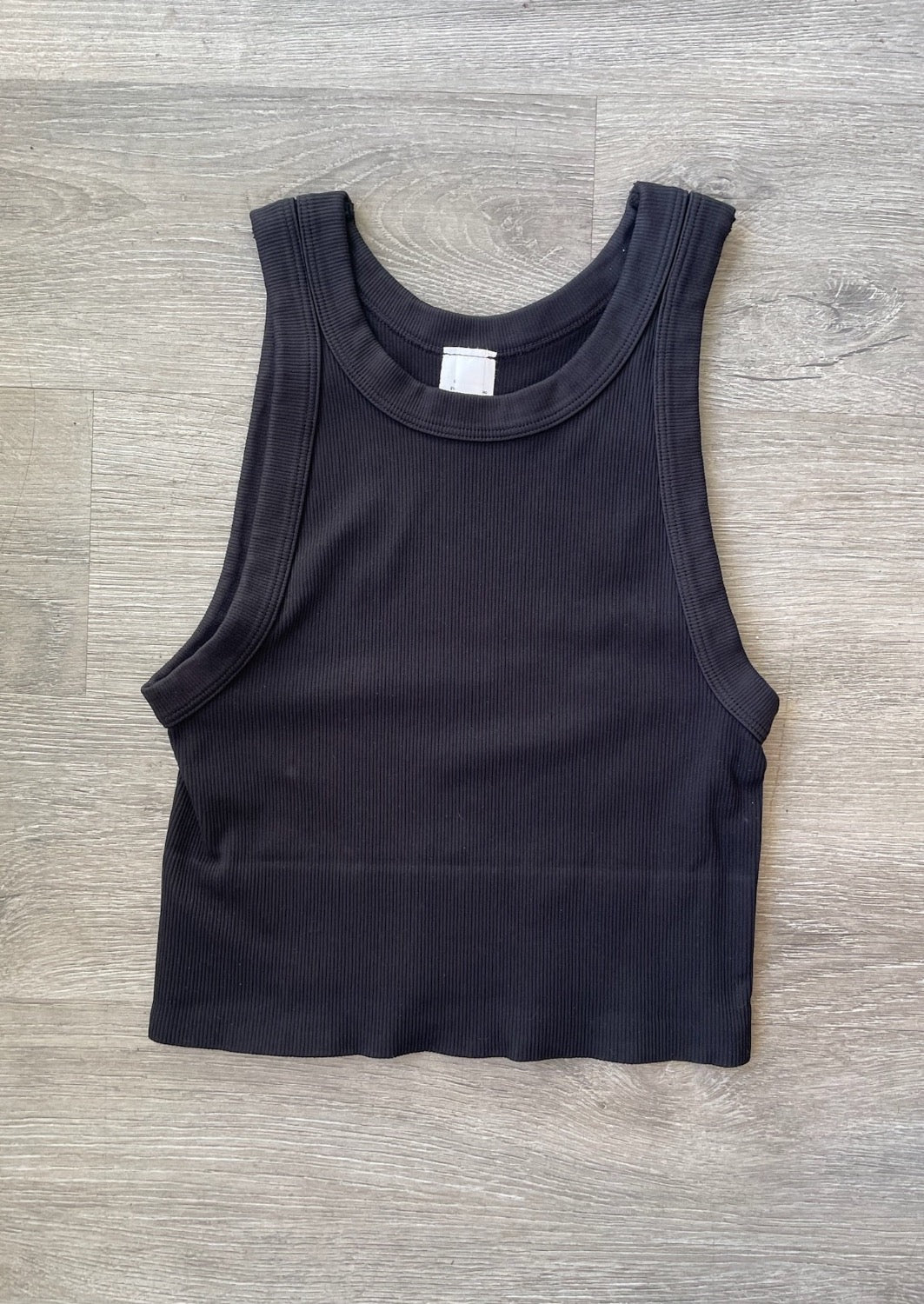 Ribbed High Neck Crop Top Brami