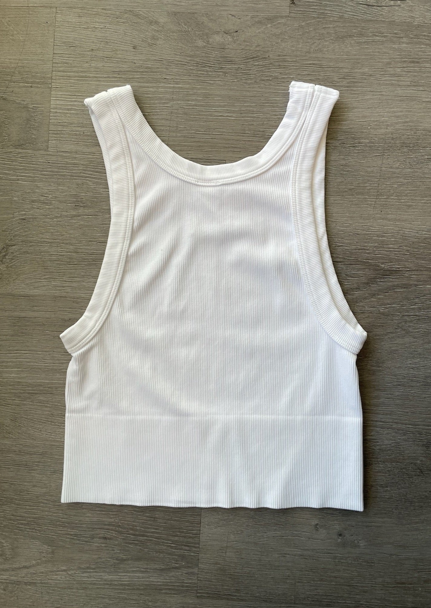 Ribbed High Neck Crop Top Brami