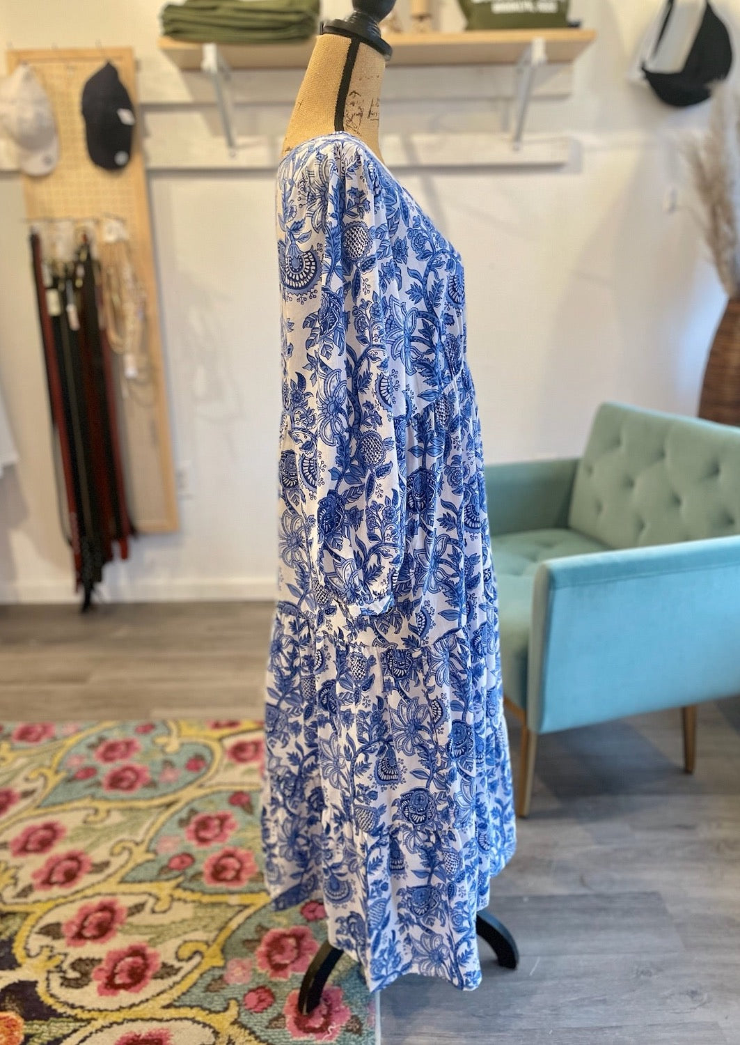 Kelly Boho Dress in Blue Lotus