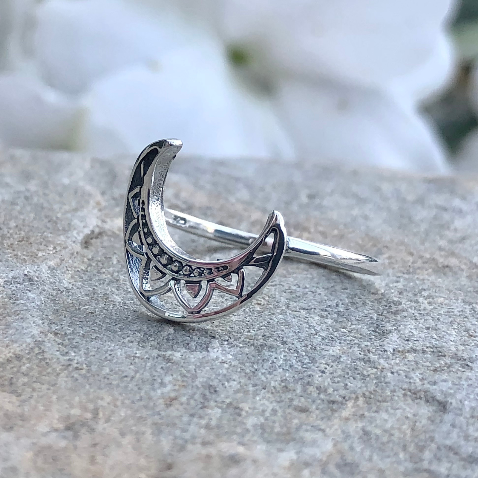 Sterling Silver Crescent Moon Ring