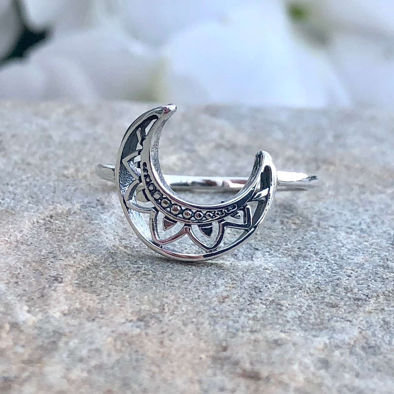 Sterling Silver Crescent Moon Ring