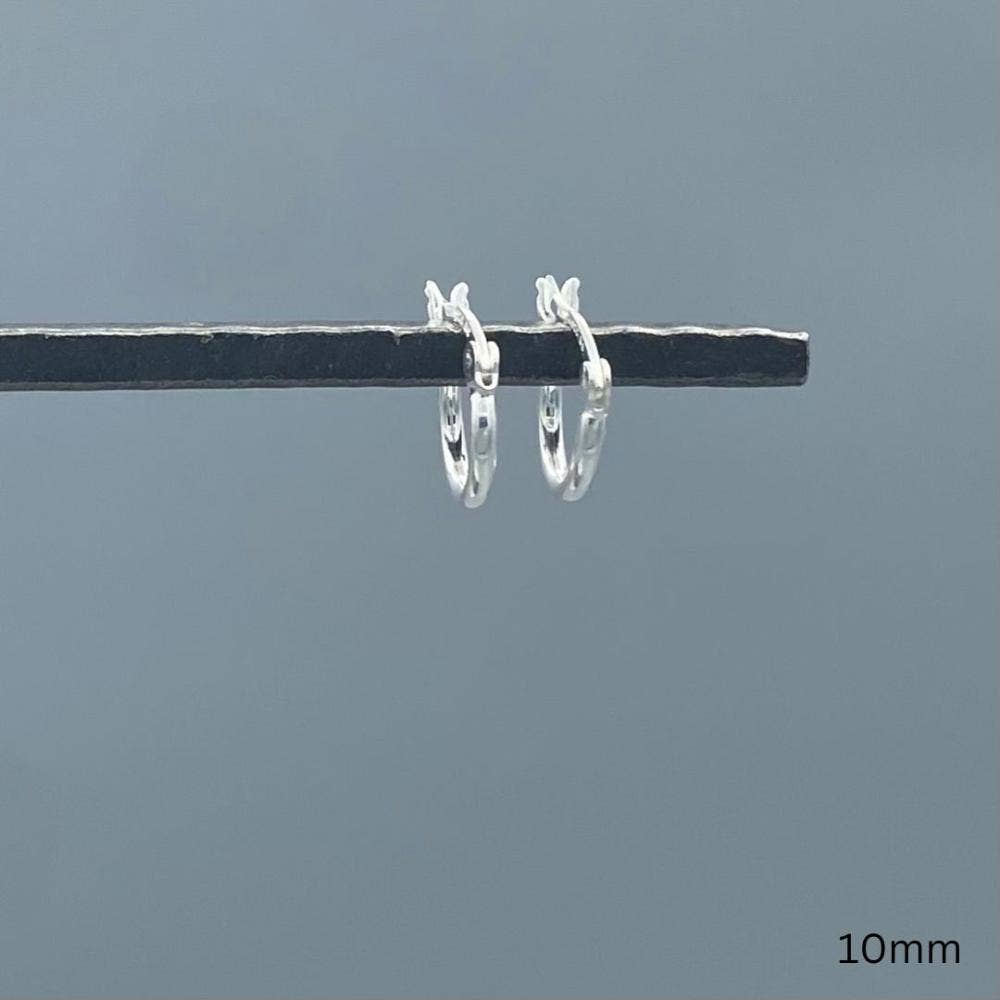 Sterling Silver French Lock Tube Hoops