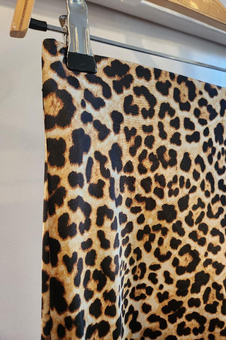 Animal Print Satin Skirt