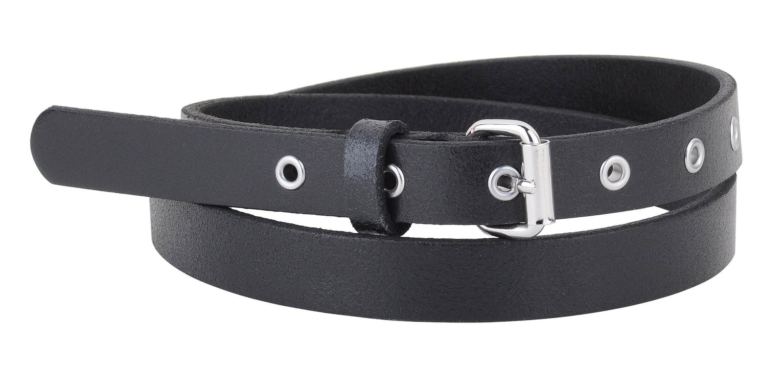 Final Sale - Skinny Grommet Leather Belt