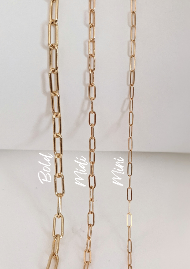 Gold Mini Paperclip Chain Necklace 16" by Layer the Love