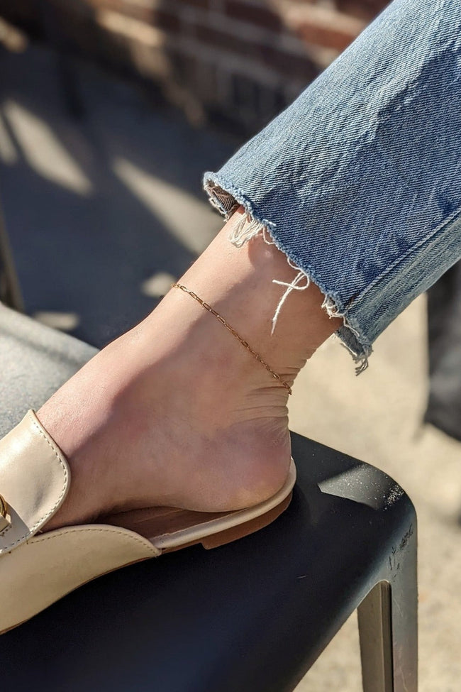 Mini Paperclip Chain Anklet by Layer the Love