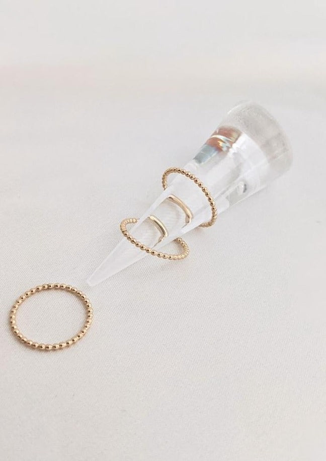 Dainty Gold Beaded Ring by Layer the Love
