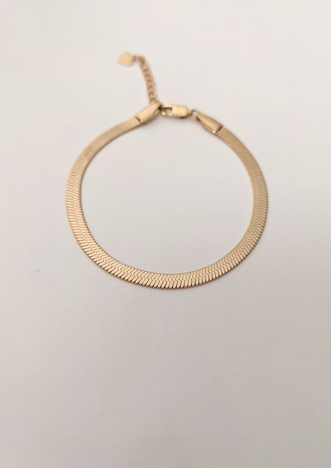 Gold Herringbone Bracelet by Layer the Love