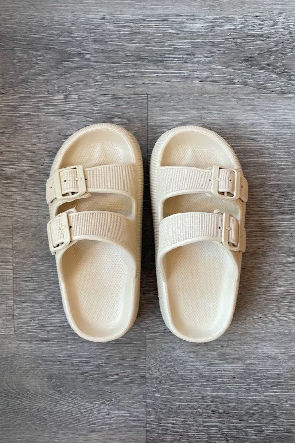 Final Sale - Double Buckle Pillow Slides