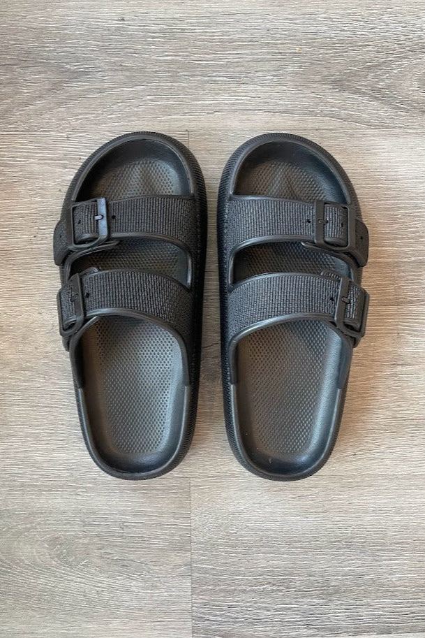 Final Sale - Double Buckle Pillow Slides