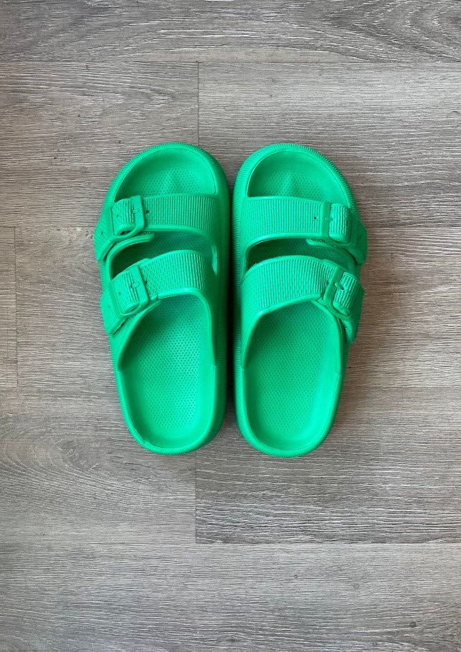 Final Sale - Double Buckle Pillow Slides