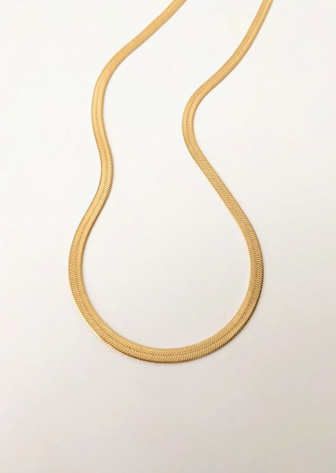 Gold Herringbone Necklace 18” by Layer the Love