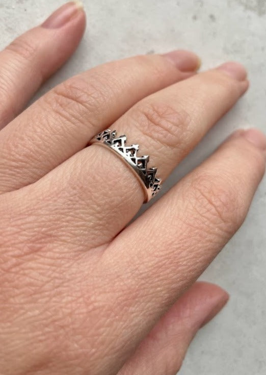 Sterling Silver Crown Ring