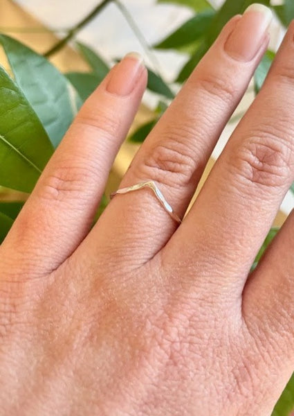 Silver chevron ring online