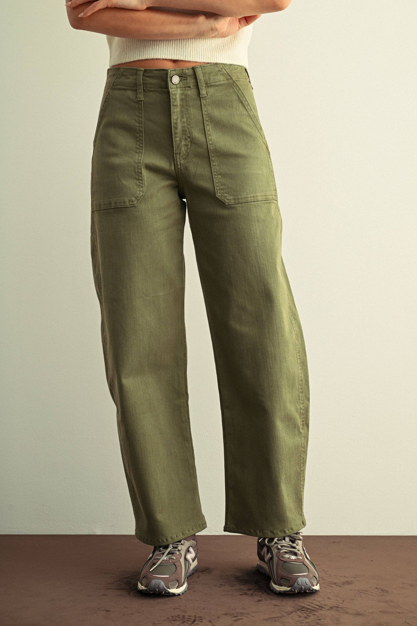 Stretch Twill Utility Barrel Pants