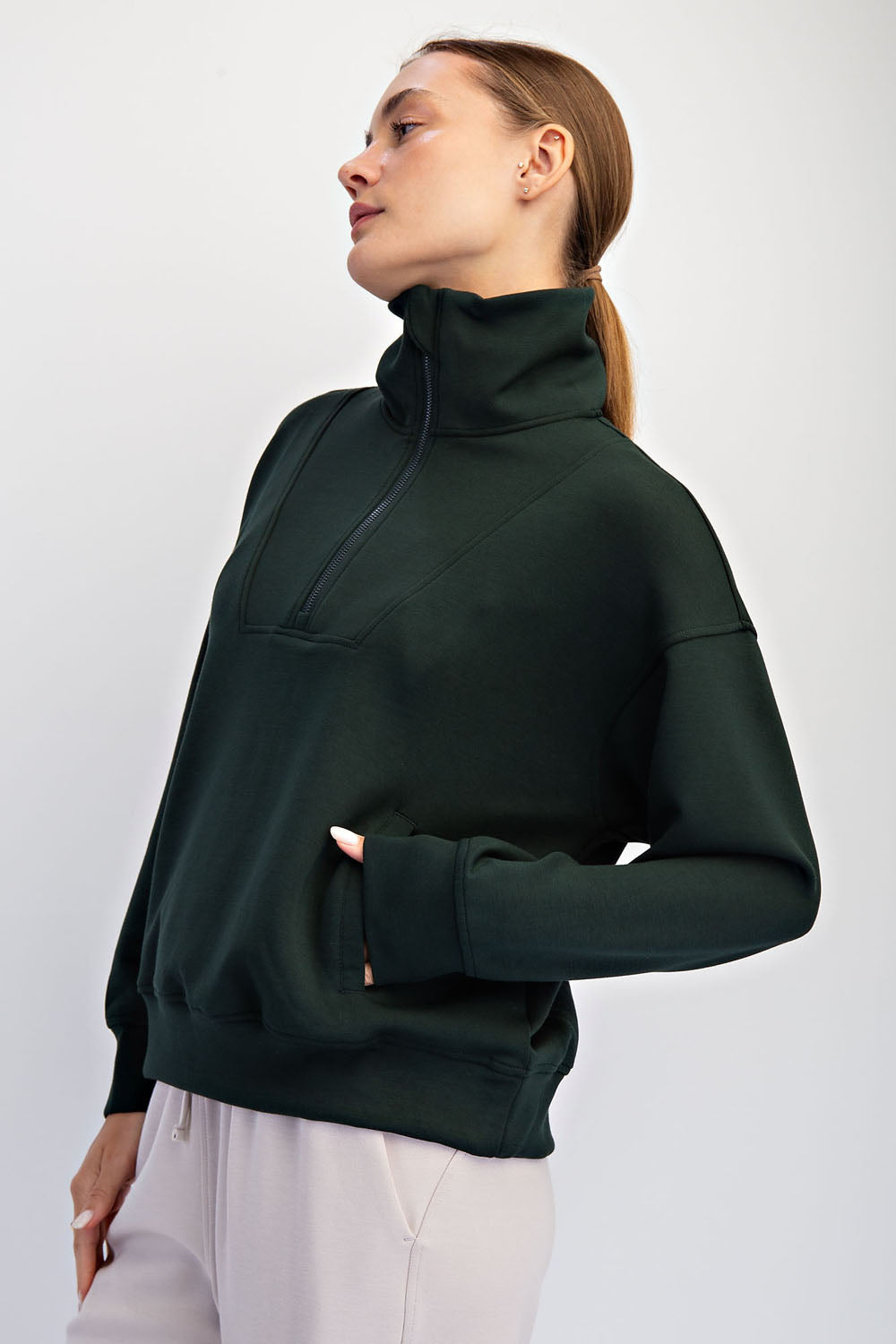 Luxe Modal Quarter Zip Pullover