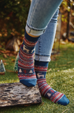 Deer Thick Stripe Crew Socks