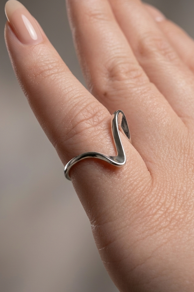 Wave Stacking Ring in Sterling Silver