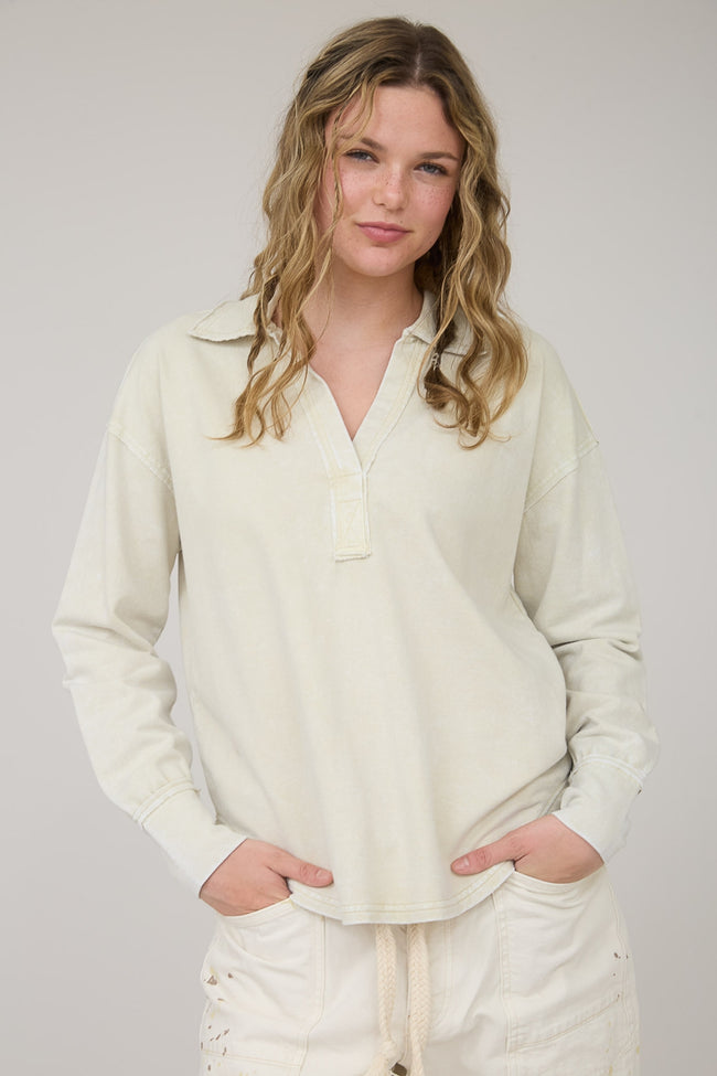 Long Sleeve Henley Top