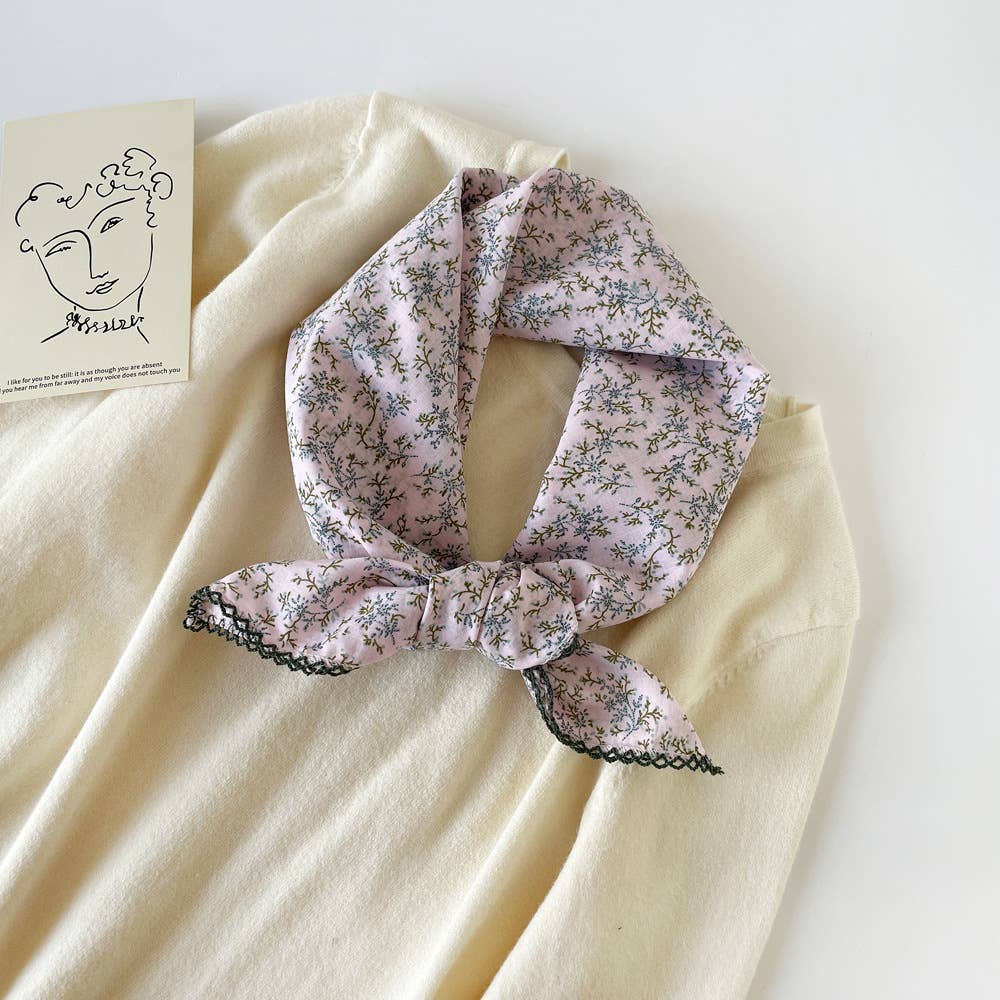 Picot Trim Bandana Scarf