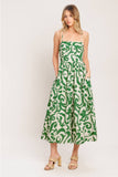 Green Scroll Midi Dress