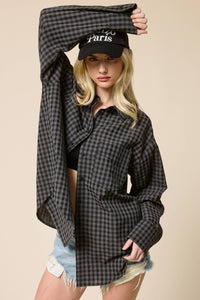 Relaxed Gingham Button Down Shirt