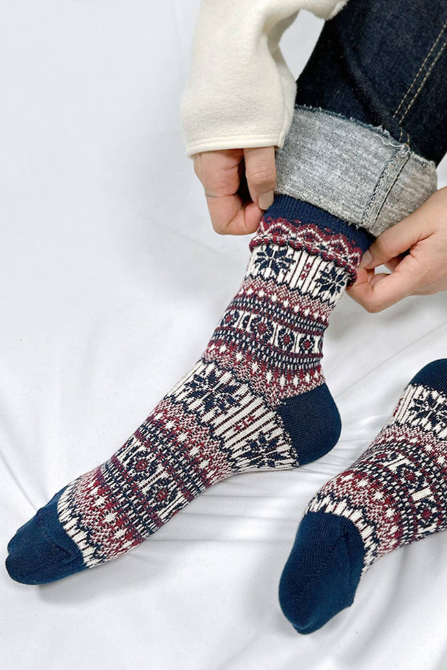 Snowflake Thick Crew Socks