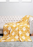 Smiley Plush Throw Blanket