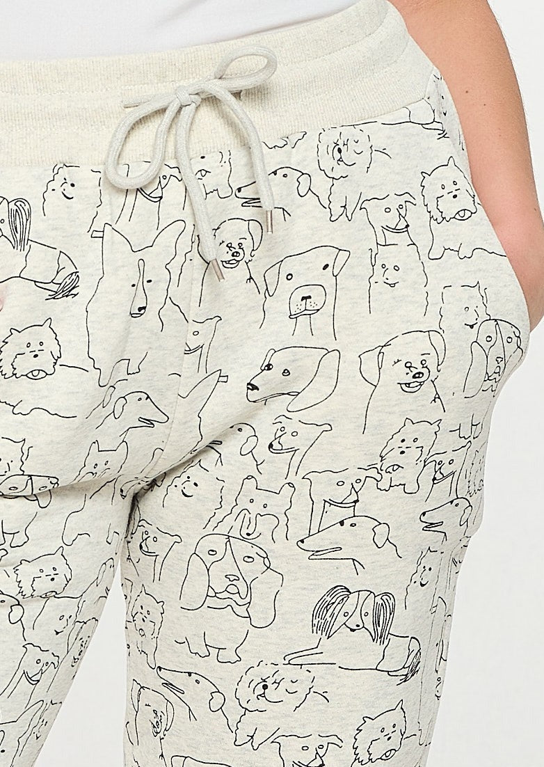 Dog Print Jogger Sweatpants