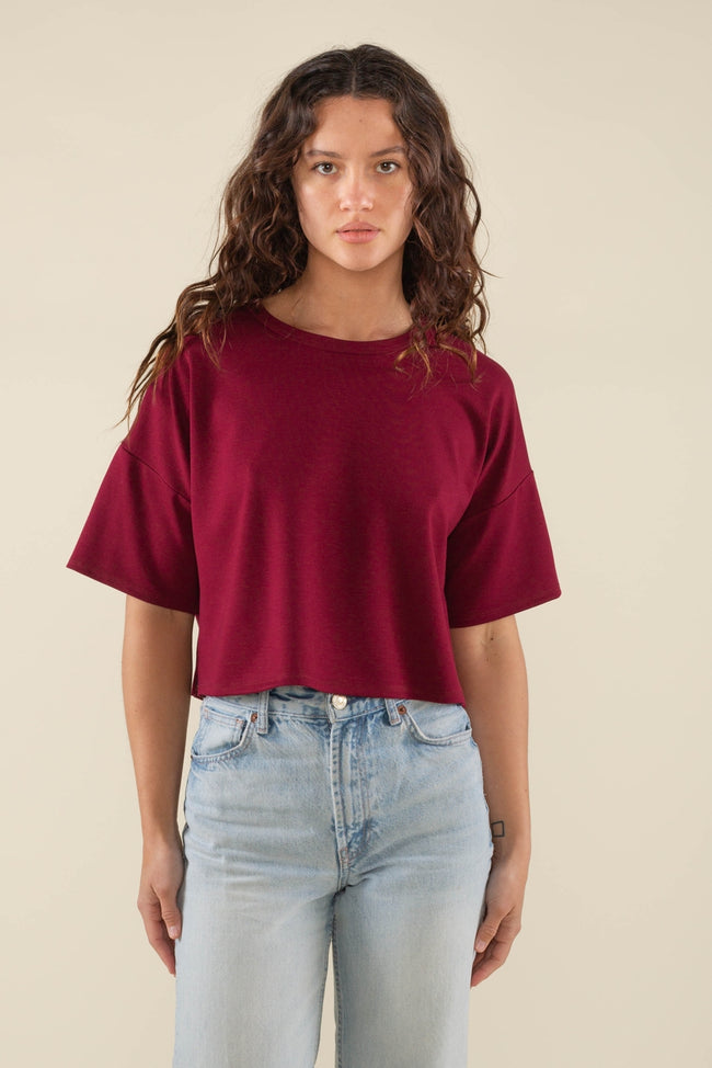 Cropped Luxe Jersey Tee