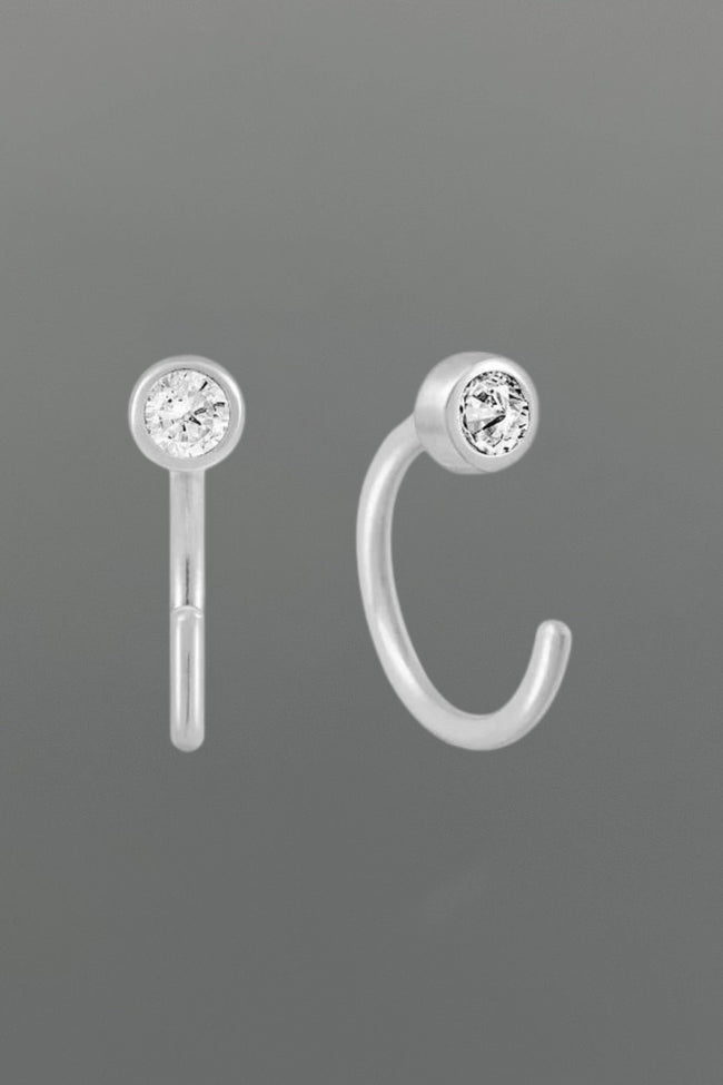 Little Bezel CZ 3/4 Hoops