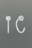 Little Bezel CZ 3/4 Hoops