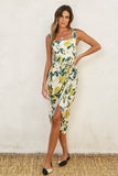 Lemon Midi Wrap Dress