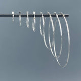 Sterling Silver French Lock Tube Hoops