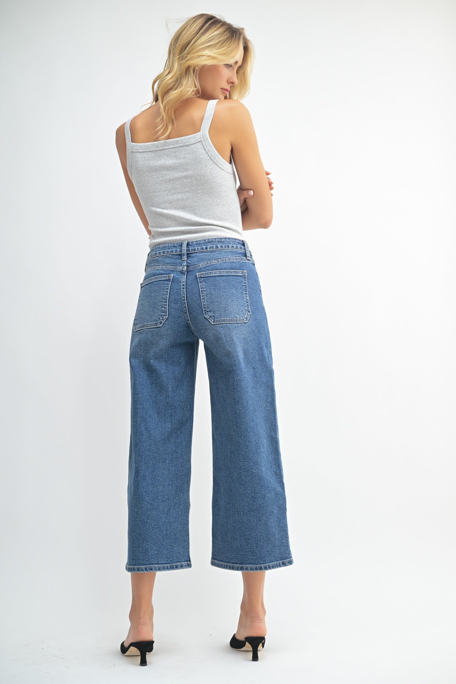 Cropped Wide Leg Jeans