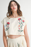 Botanical Embroidered Top