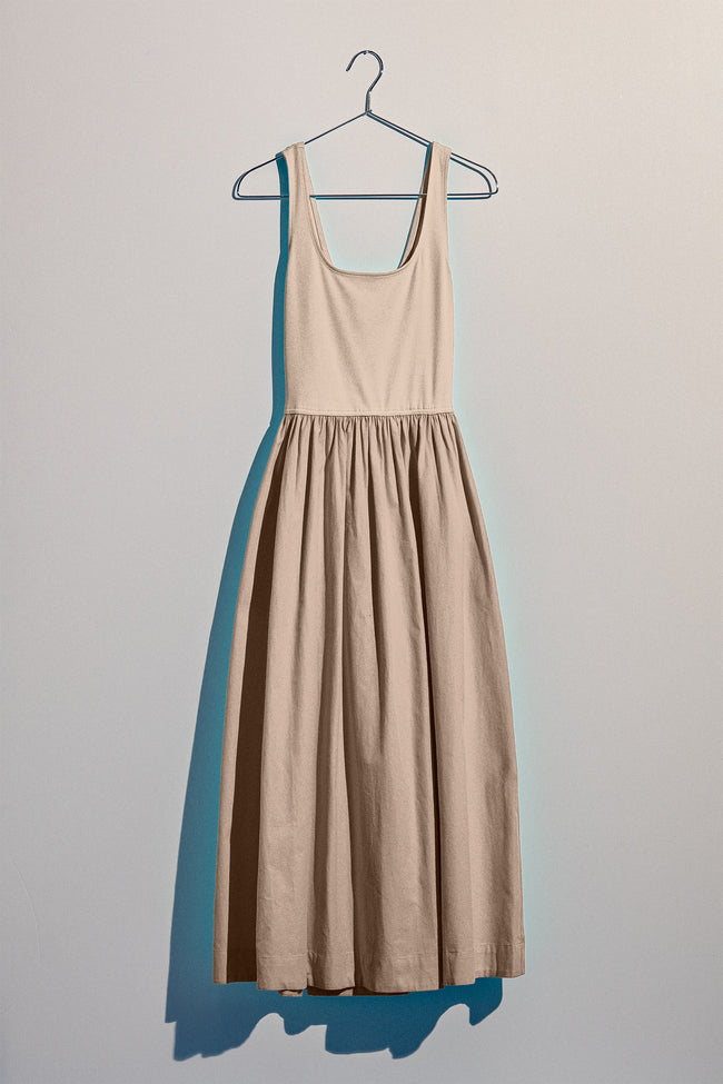 Poplin Combo Midi Dress
