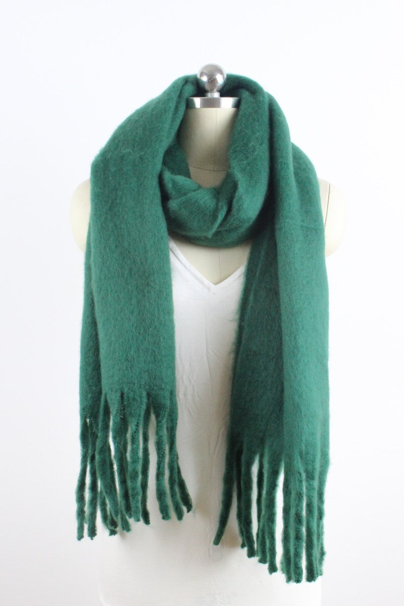 Solid Chunky Tassel Scarf