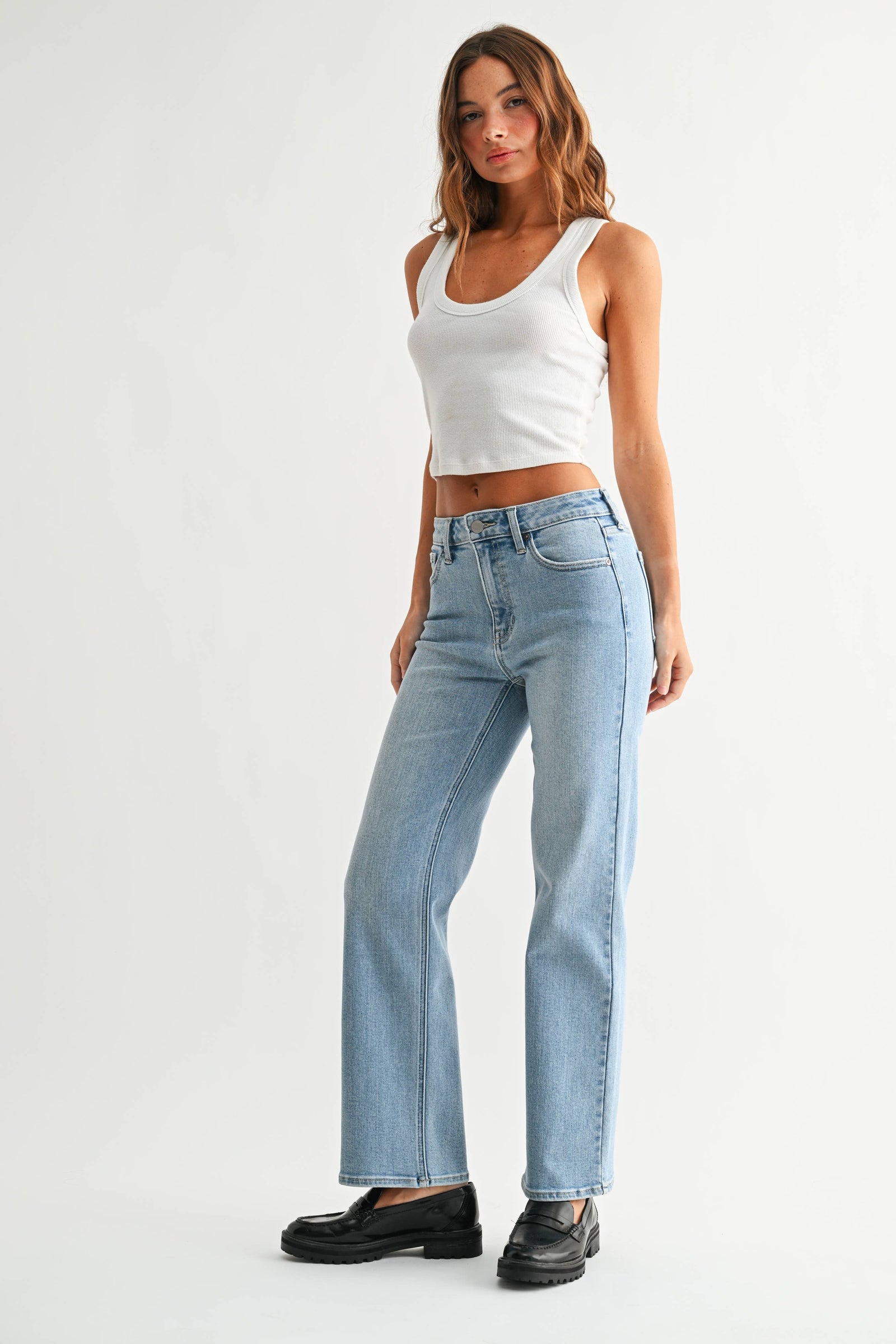 High Rise Straight Leg Jeans